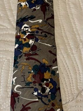 Men's Tie Cezani Gray Pollock Style Splattered Paint